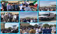 حضور مدیر و کارکنان شبکه بهداشت و درمان بندرخمیر در راهپیمایی یوم الله ۱۳ آبان